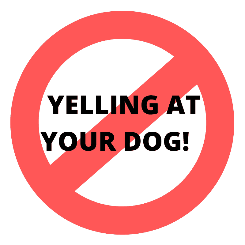 no yelling at your dog sign