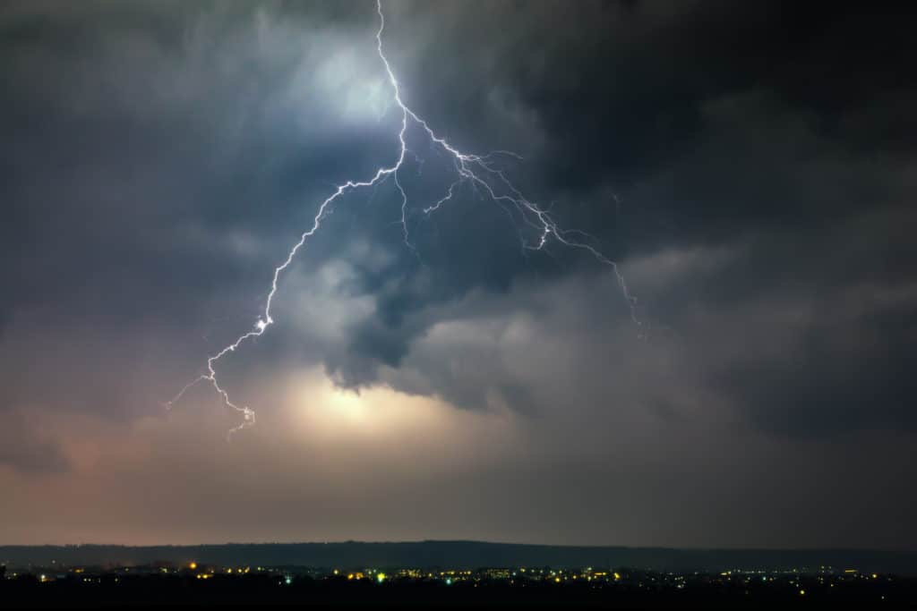 thunderstorm and lightning