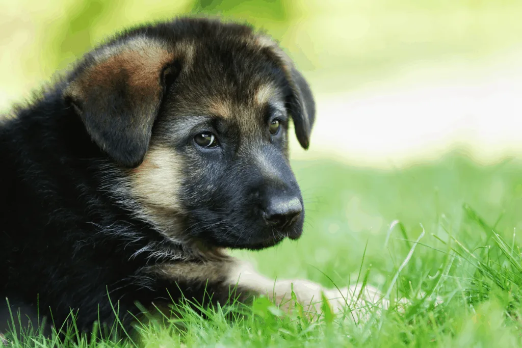 German Shepherd puppy looking
