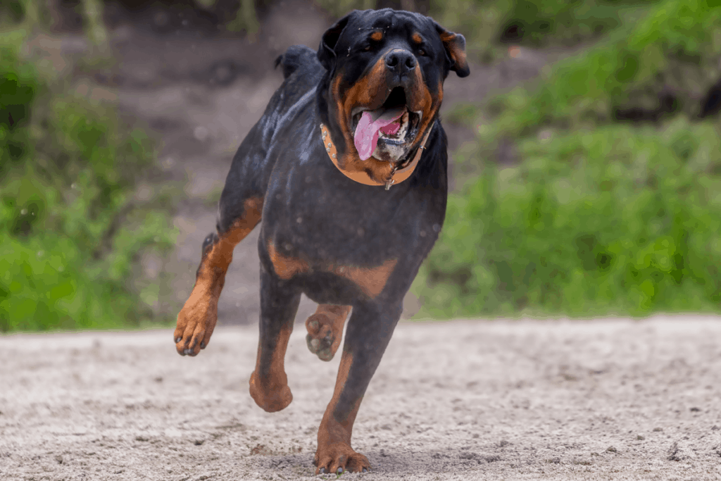 Running Rottweiler