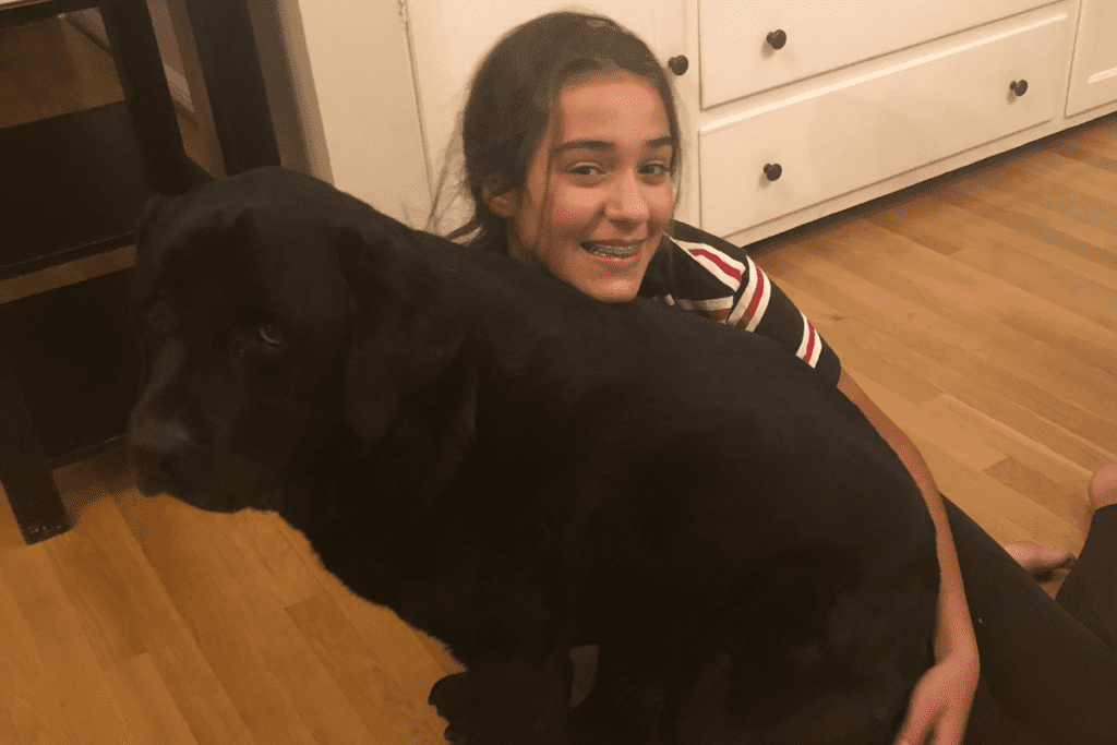 girl and labrador