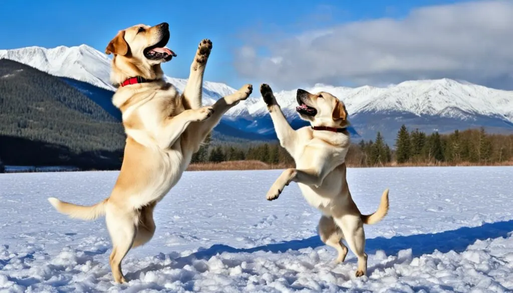 labradors in cold weather
