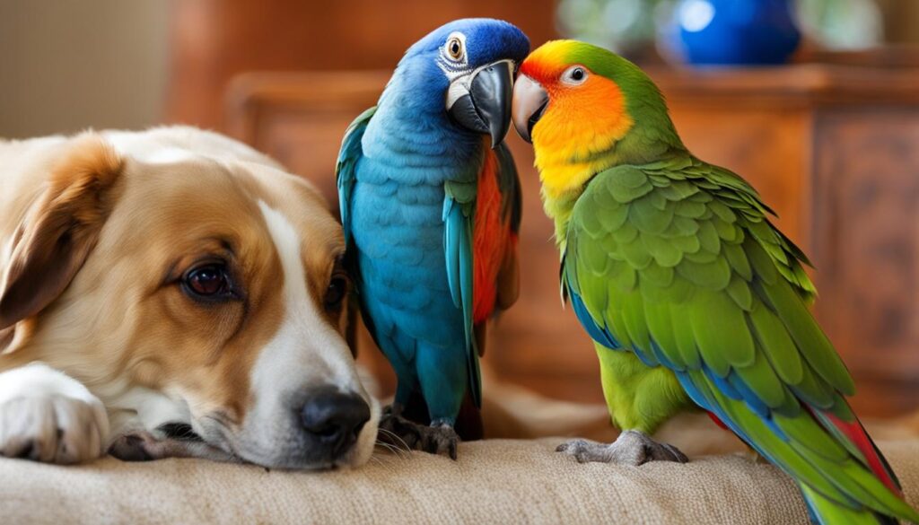 dogs and parrots compatibility