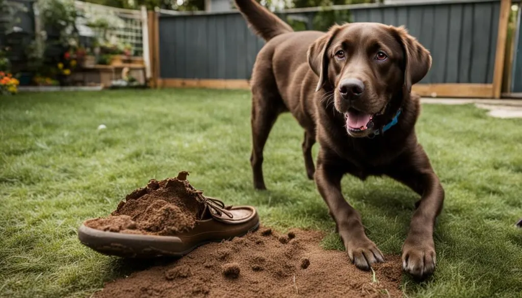labrador digging and chewing behavior